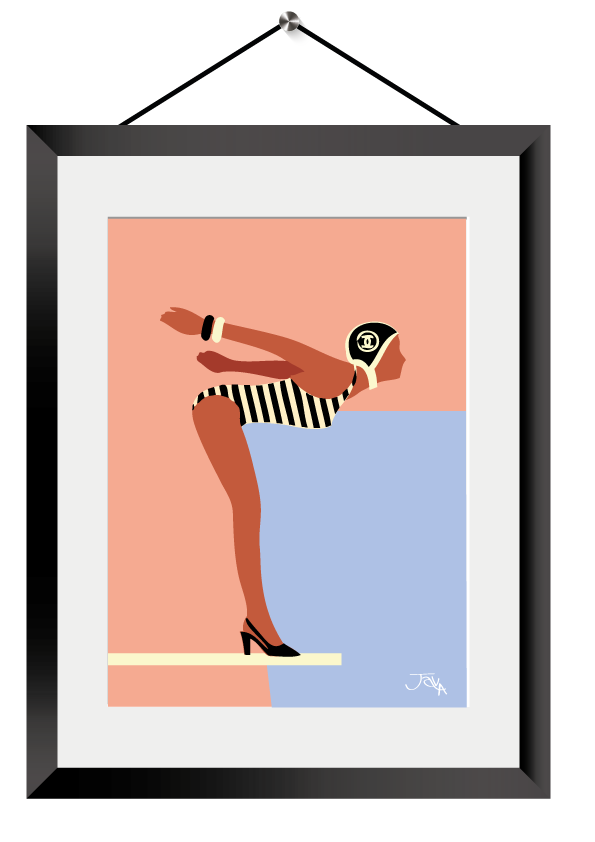 art vintage illustration cadre