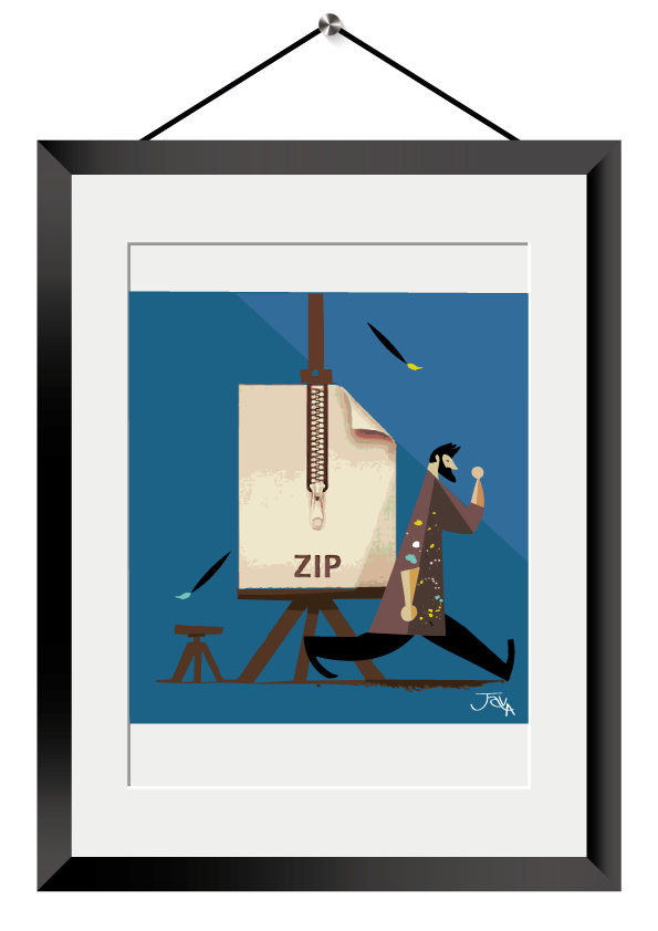 arty illustration cadre