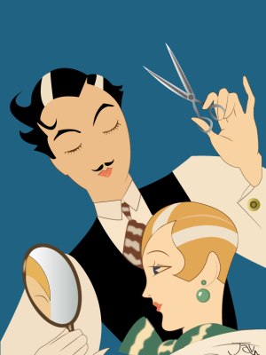 illustration le coiffeur