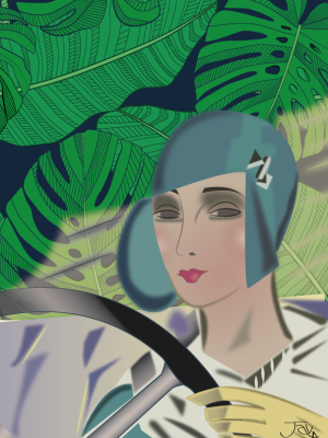 la dame dans l'auto