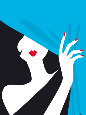 femme au rideau